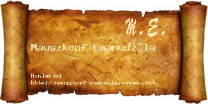 Mauszkopf Emanuéla névjegykártya